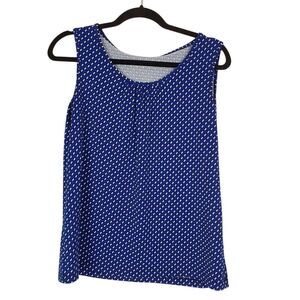 Women's Blue Geometric Print Sleeveless Blouse Size Large‎